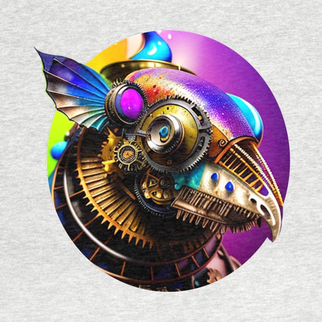 Steampunk watercolor crow bird by Edgi